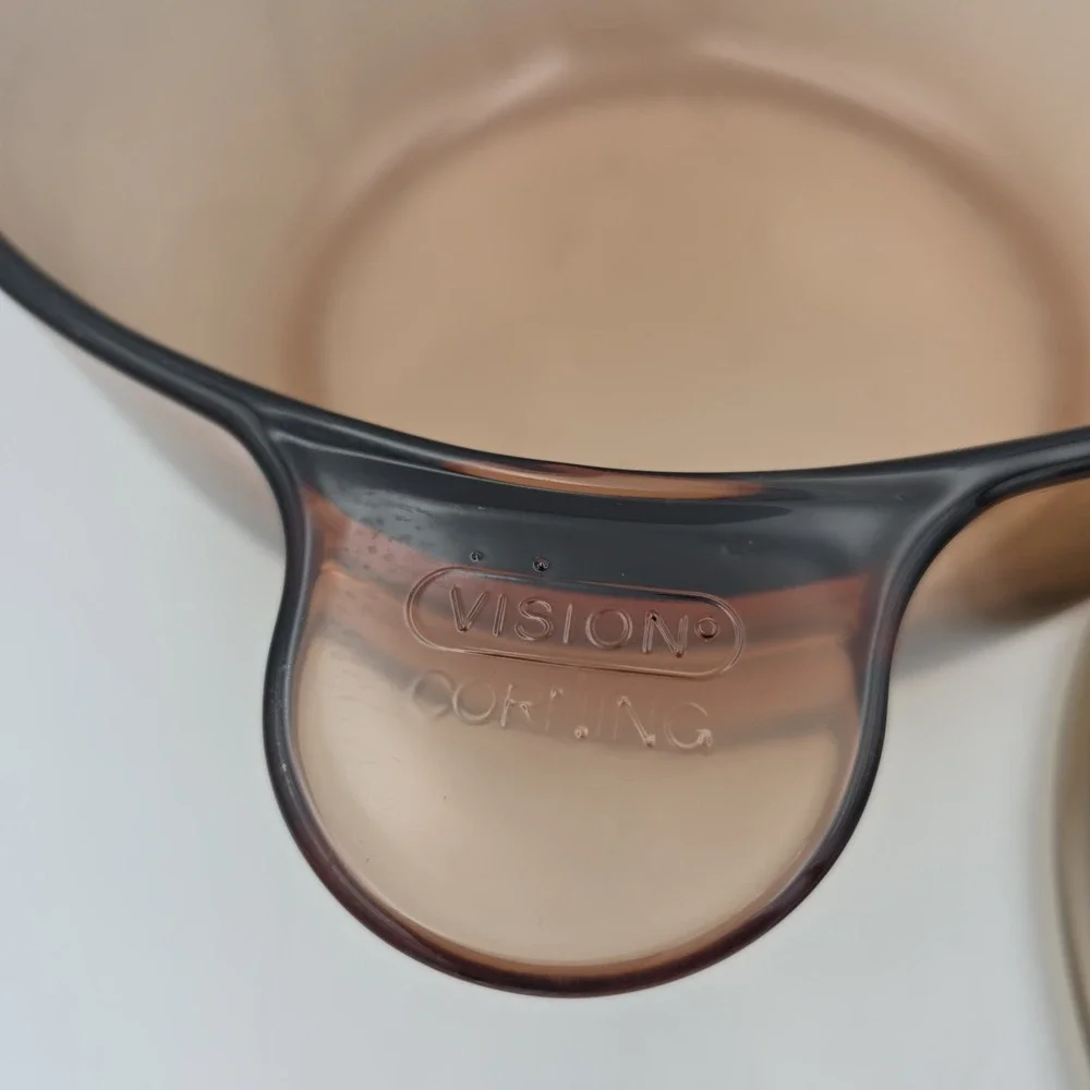 Corning Visions Ware Dutch Oven Stock Pot 4.5L PYREX Lid Amber Glass READ